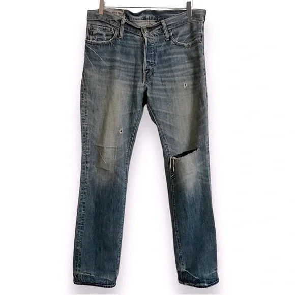 Abercrombie & Fitch Men’s ‘Remsen’ Low Rise Straight Leg Jeans 31x32 - Picture 2 of 14